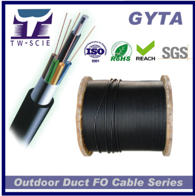 สายเคเบิลไฟเบอร์ออปติกแบบเกลียวอลูมิเนียม GYTA 24 แกนสำหรับการใช้ท่อ