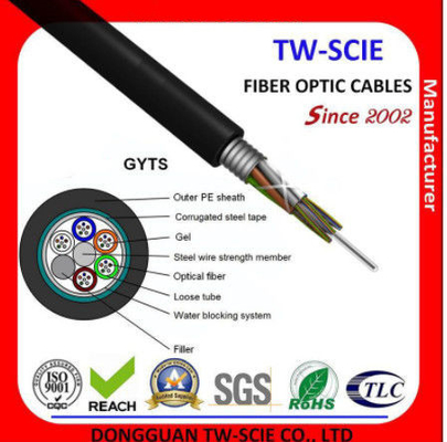 2-144 สายเคเบิลใยแก้วนำแสงหุ้มเกราะแกนเหล็ก G652D สำหรับการสื่อสาร