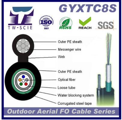 12 Core Self - Support Loose Tube Single Mode เทปปิดกั้นน้ำสายเคเบิลไฟเบอร์ออปติก