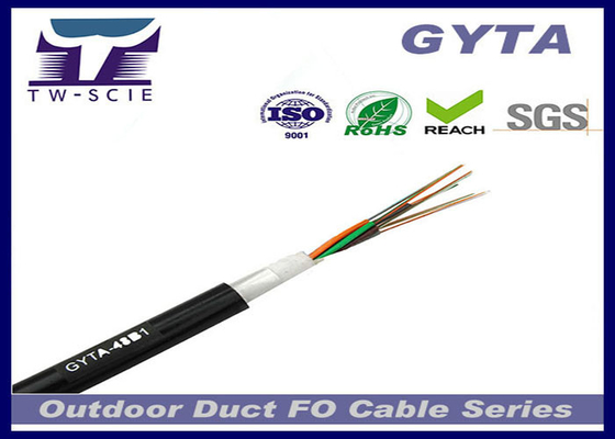 GYTA / GYTA53 สายเคเบิลใยแก้วนำแสงกลางแจ้งที่ควั่น ลวดเหล็ก เมทัลลิค เสริมความแข็งแกร่งให้กับสมาชิกด้วยรุ่นเดี่ยว