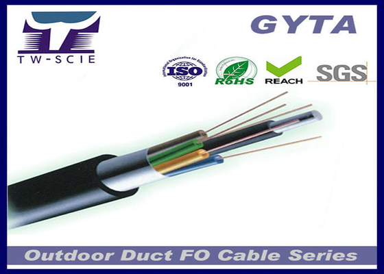 GYTA / GYTA53 สายเคเบิลใยแก้วนำแสงกลางแจ้งที่ควั่น ลวดเหล็ก เมทัลลิค เสริมความแข็งแกร่งให้กับสมาชิกด้วยรุ่นเดี่ยว