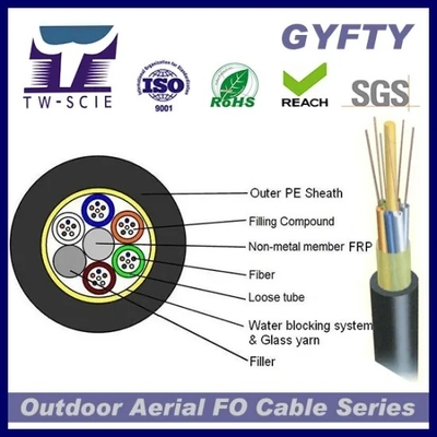 GYFTY-FS Multi Core Outdoor Aerial Glass Yarn สายเคเบิลอีเธอร์เน็ตไฟเบอร์ออปติกหุ้มเกราะ