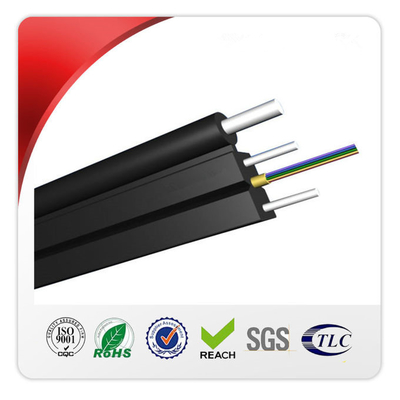 รหัส HS กลางแจ้ง 2 แกน 8544700000 พร้อมลวดเหล็กเสริมสายเคเบิล FTTH ในอาคาร