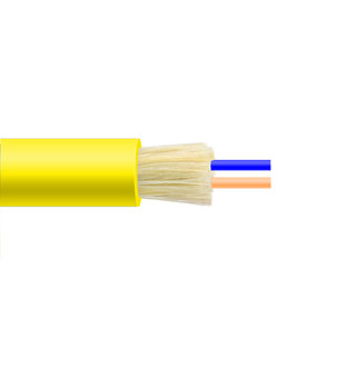 สายพัดพัดแบบยืดหยุ่นแบบกลม Jacket Duplex Fiber Optic Patch Cable สําหรับศูนย์ข้อมูลความหนาแน่นสูงและการใช้งานสวิตชิ่ง