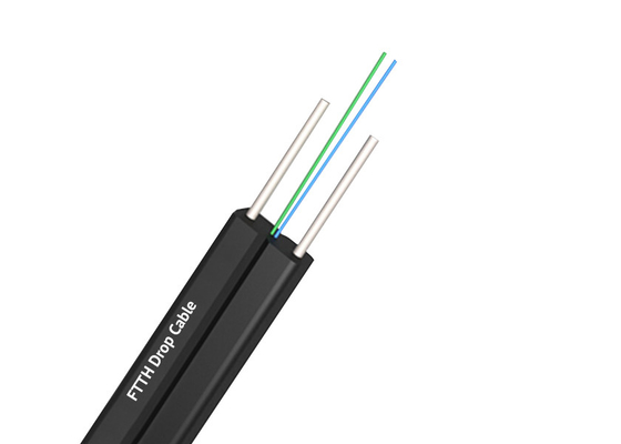 สายไฟฟ้า FTTH กระปุกร้อนด้วยรูปร่างที่กําหนดเอง PE PVC LSZH HDPE Jacket 0.45mm เหล็ก