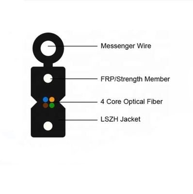 สาย FTTH Drop Cable ด้วยสมาชิกความแข็งแรงกลางเหล็กเพื่อความทนทานที่เพิ่มขึ้น