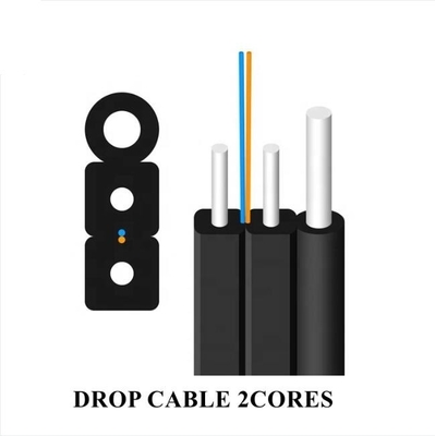 สายไฟฟ้า FTTH กระปุกร้อนด้วยรูปร่างที่กําหนดเอง PE PVC LSZH HDPE Jacket 0.45mm เหล็ก