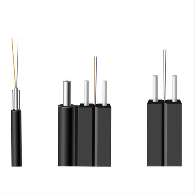 สายไฟฟ้า FTTH กระปุกร้อนด้วยรูปร่างที่กําหนดเอง PE PVC LSZH HDPE Jacket 0.45mm เหล็ก