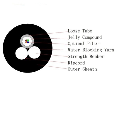 8core Outdoor Span 100m As Drop Optical Fiber มินิ ADSS สายไฟเบอร์ออปติก