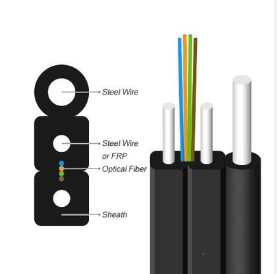 สาย FTTH ติดตัวเอง 1 คอร์ ถึง 4 คอร์ สายไฟฟ้าไฟฟ้าออปติกในภายในภายนอก
