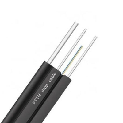 สายเหล็กภายนอก 1core 2cores 4cores รองรับตัวเอง G657a1 G657a2 9/125 FTTH Drop Cable