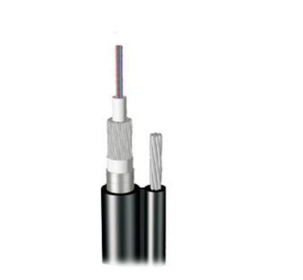 สีดํา PE Jacket Outdoor Fiber Optic Cable GYXTC8A สายไฟฟ้าอากาศที่รองรับตัวเอง