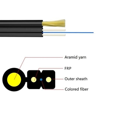 สาย FTTH Drop Cable 1 CORE G657A2 G657A1 สายไฟเบอร์ออปติก
