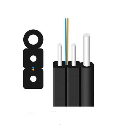 สายเคเบิล FTTH Drop สายเคเบิล 1 Core 2 Core Steel LSZH สายเคเบิลไฟเบอร์ออปติก สําหรับภายในและภายนอก