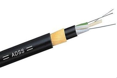 สายเคเบิลใยแก้วนำแสง ADSS 12 คอร์ เปลือกนอกสีดำที่ไม่ใช่โลหะ ติดตั้งง่ายสำหรับพลังงานโทรคมนาคม