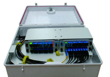 PLC Splitter ติดผนังกล่องกระจายใยแก้วนำแสง กล่องสิ้นสุดสายเคเบิล ผลิตสีอ่อนกันน้ำ