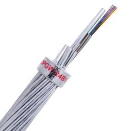24 แกนอลูมิเนียมประเภทหลอด 205kN สายไฟเบอร์ออปติก OPGW