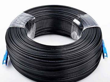 สายเคเบิลไฟเบอร์ออปติกในอาคาร Black Jacket สายเคเบิล FTTH พร้อมไฟเบอร์ G657A1 สำหรับในอาคาร