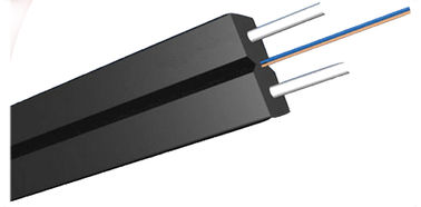 Black LSZH Sheath FTTH ใยแก้วนำแสงในเครือข่ายคอมพิวเตอร์พร้อมสมาชิกความแข็งแรงของลวดเหล็ก 2 * 0.45 มม