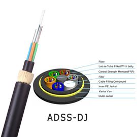 144 Core ADSS All Dielectric Self Support ช่วงกลางแจ้ง 150m สายไฟเบอร์ออปติกทางอากาศ