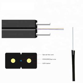 สายเคเบิลวางสาย GJXH4C สายเคเบิลวางสาย FTTH ในร่ม 2 สายเคเบิลใยแก้วนำแสงโหมดเดียวหลัก