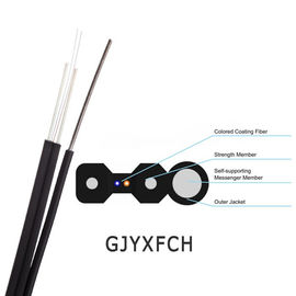 GJYXCH / GJYXFCH กลางแจ้งที่รองรับสายเคเบิล FTTH Drop 1/2/4 Core Single Mode รูปที่ 8 สายเคเบิลไฟเบอร์ออปติก