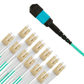 1 ชิ้น MPO-LC 24 Core MPO OM3 สายแพทช์ไฟเบอร์ออปติก 3M Multimode Connector