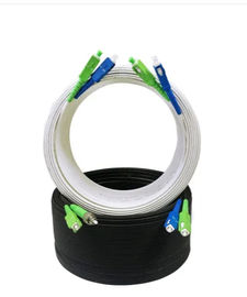 สายเคเบิลใยแก้วนำแสงในร่ม LSZH Sheath Kevlar Yarn Material Strength Member-FTTH Cable