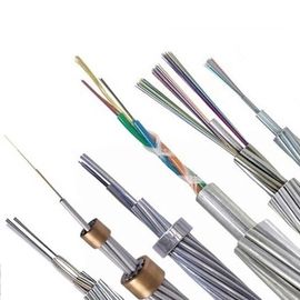 60 Core OPGW Optical Ground Wire สายเคเบิลใยแก้วนำแสงทางอากาศกลางแจ้งสองชั้นตีเกลียว OPGW