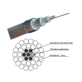 Multi Mode PBT Type OPGW Optical Ground Wire เส้นผ่านศูนย์กลางขนาดใหญ่และความจุไฟเบอร์ สายเคเบิลไฟเบอร์ออปติก