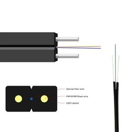 FTTH GJYXFH สายเคเบิลใยแก้วนำแสงรูปผีเสื้อ Simplex Bow Type G657A1 Drop Wire Fiber Optic 2 Core