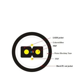 FTTH GJYXFH สายเคเบิลใยแก้วนำแสงรูปผีเสื้อ Simplex Bow Type G657A1 Drop Wire Fiber Optic 2 Core