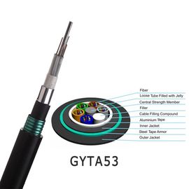 288 Cores GYTA53 สายเคเบิลไฟเบอร์ออปติกหุ้มเกราะกลางแจ้ง เทปเหล็กลูกฟูก Armor