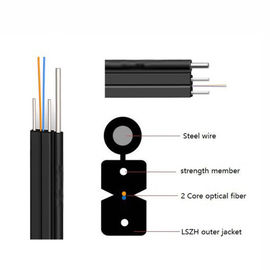 GJYXCH FTTH Drop Cable โหมดเดี่ยวรูปที่ 8 สายเคเบิลไฟเบอร์ออปติก G657A1fiber flat cbale