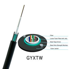 GYXTW 6 Core Single Mode Central Loose Tube สายเคเบิลใยแก้วนำแสงทางอากาศและท่อกลางแจ้ง