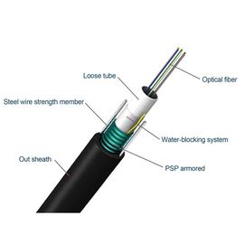 GYXTW 12 Core Single Mode Central Loose Tube สายเคเบิลใยแก้วนำแสงกลางแจ้งทางอากาศและท่อหุ้มเกราะ