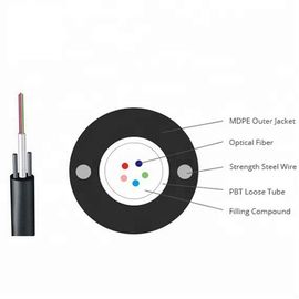 OEM GYXTY 12 Core สีดำ PE ด้านนอก Central Loose Tube สายเคเบิลใยแก้วนำแสงกลางแจ้งและท่ออากาศ SM