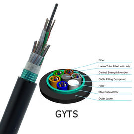 Loose Tube Stranded GYTS Outdoor Aerial and Duct 72 Core สายเคเบิลไฟเบอร์ออปติกโหมดเดี่ยว
