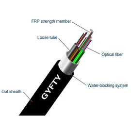 FRP 122-144 core GYFTY G652D สายไฟเบอร์ออปติกกลางแจ้ง