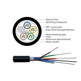 Loose Tube Stranded GYTA Outdoor Aerial and Duct 12 Core Single Mode สายเคเบิลใยแก้วนำแสงของจีน