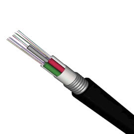 China Loose Tube Stranded GYTA Aerial and Duct 144 Core Single Mode สายเคเบิลใยแก้วนำแสงหุ้มเกราะกลางแจ้ง