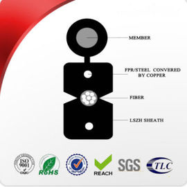 สายเคเบิลไฟเบอร์ออปติกดิจิตอลในร่มแบบแบน FTTH 1 แกน G657A LSZH สายเคเบิลบัตเตอร์ฟลาย