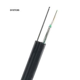 GYXTC8S HDPE ปลอกหุ้มด้านนอกสีดำสายเคเบิลไฟเบอร์ออปติกกลางแจ้ง Uni-tube รูปที่ 8 รูปร่าง Messenger สายเดี่ยว