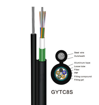 สายเคเบิลเครือข่ายหุ้มเกราะรองรับตัวเอง 36 คอร์ GYTC8Sfiber สายเคเบิลใยแก้วนำแสงสำหรับสายเคเบิลกลางแจ้ง