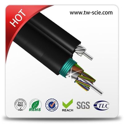 OEM 8 12 24 Core FIG8 สายเคเบิลไฟเบอร์ออปติกรูปที่ 8 ทางอากาศที่รองรับตัวเอง (GYTC8S)