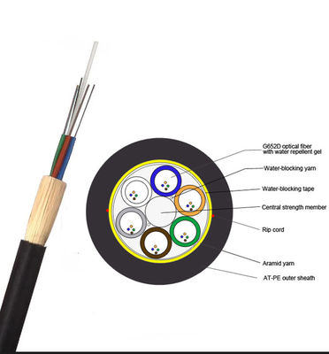 OEM 6 Core Double Sheath Loose Tube กลับรองรับสายเคเบิลทางอากาศ ADSS สายเคเบิลไฟเบอร์ออปติกที่ไม่ใช่โลหะตลอดอายุการใช้งาน