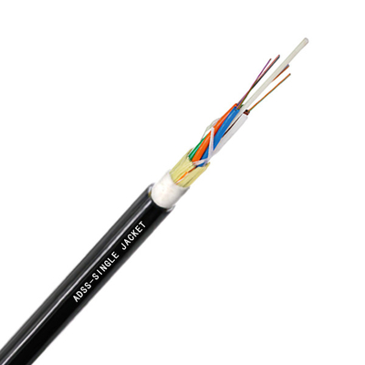 12 core single jacketFactory ราคากลางแจ้ง Self-supporting Aerial Fibra Optica ADSS Span 100m ADSS Fiber Optic Cable