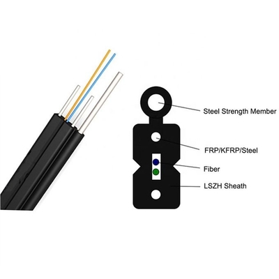 สายเคเบิลหล่น FTTH ที่รองรับตัวเอง 1300 - 1324nm ความยาวคลื่นกระจายเป็นศูนย์ GJYXCH / GJYXFCH