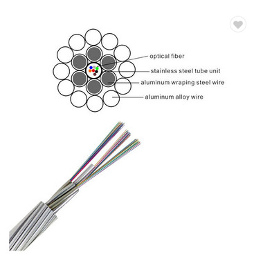 สายไฟเบอร์ออปติก OPGW แกน 24/48 โหมดเดียว G652d Power Opgw Aerlal Wire